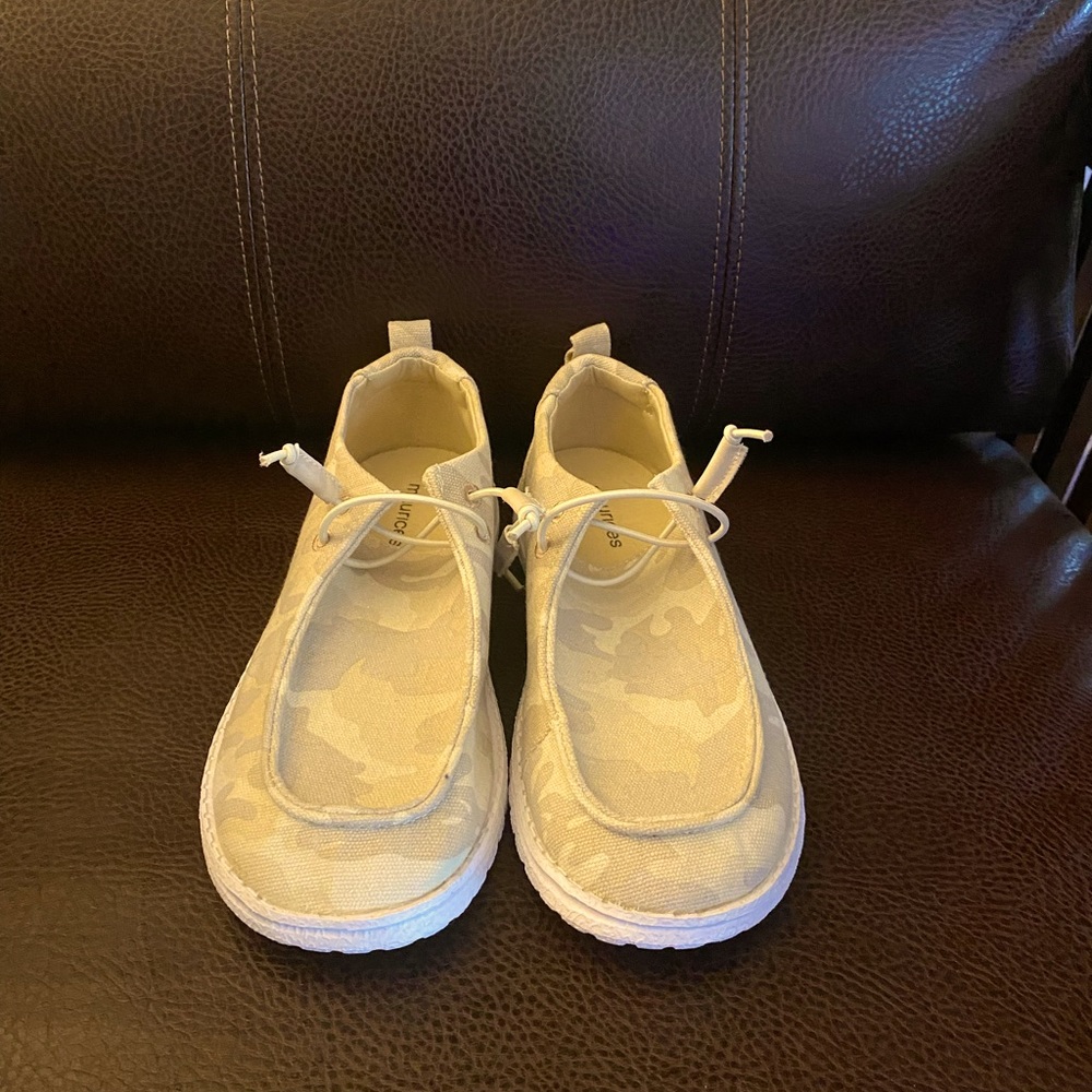 Maurice light tan camo boat shoes - never worn